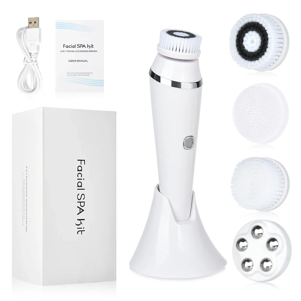 GlowCare - 4 w 1 Zestaw do Oczyszczania i Masażu Twarzy