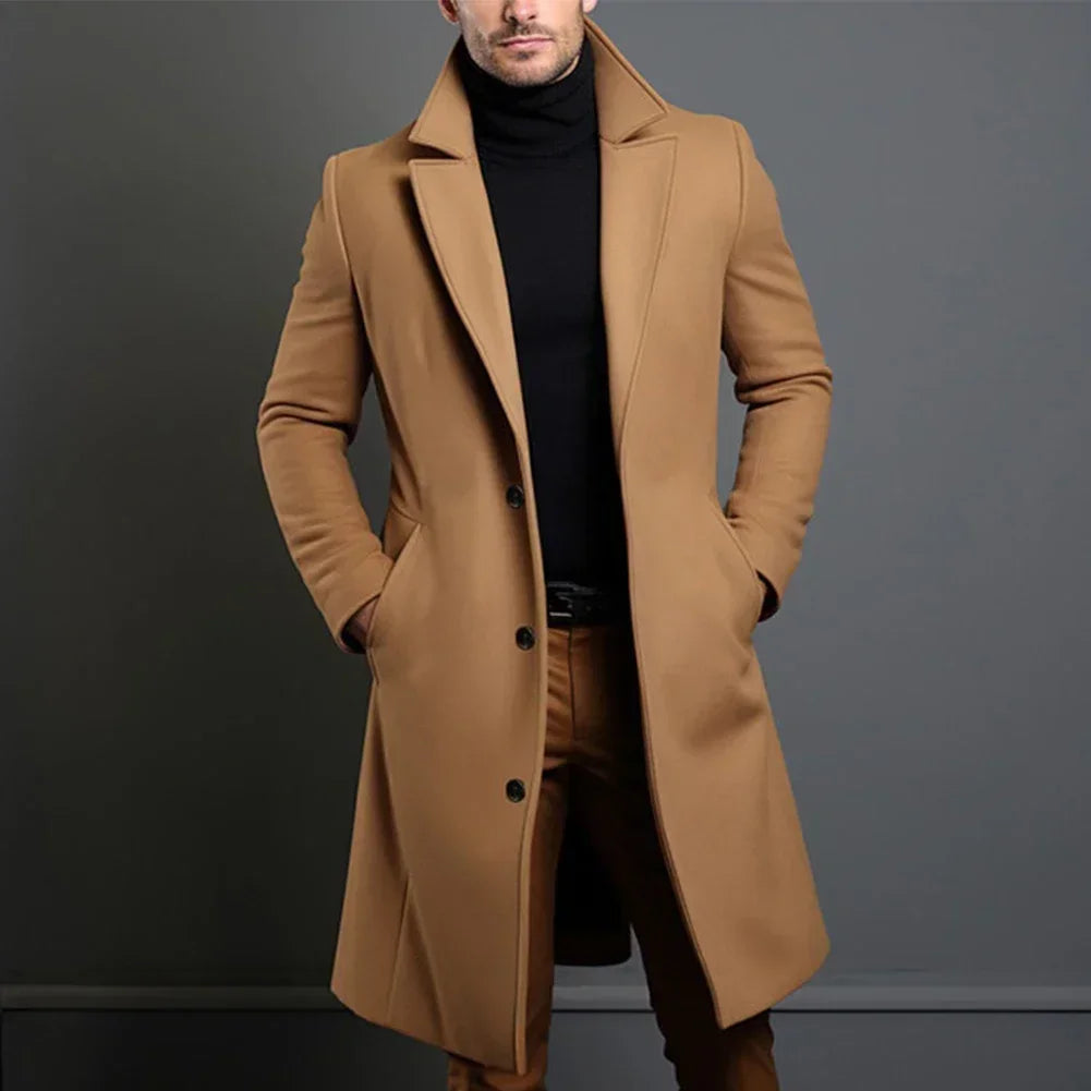 TOM - Męski klasyczny płaszcz o slim fit