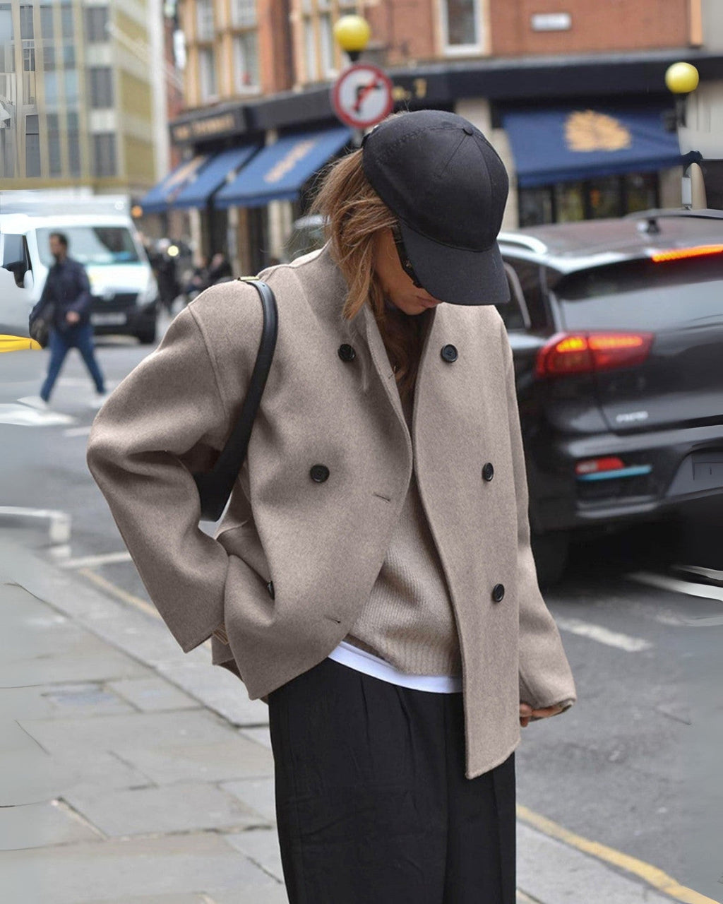 Stylowy Oversized Płaszcz z Guzikami dla Kobiet