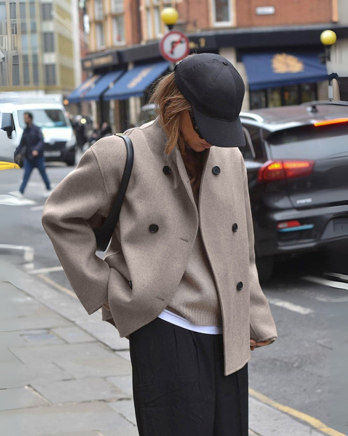 Stylowy Oversized Płaszcz z Guzikami dla Kobiet