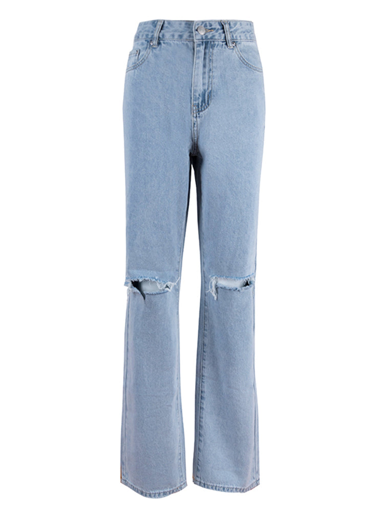 JACQUELINE – Luźne Jeansy Baggy z Wysokim Stanem
