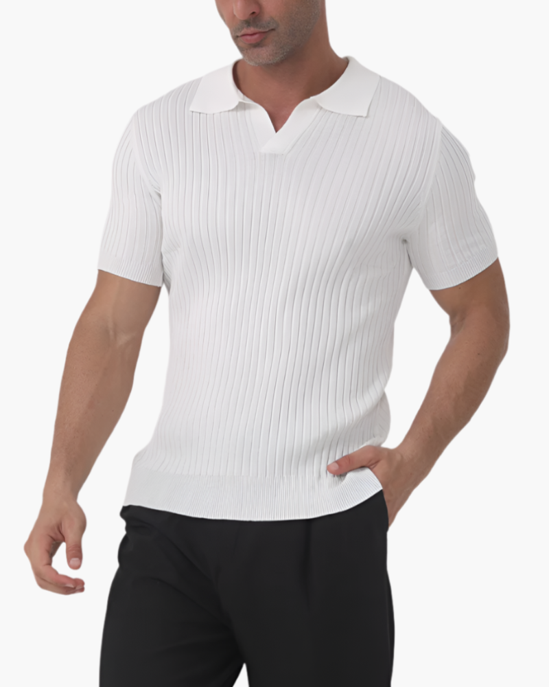 Florencja - Prążkowane Polo z Bawełny
