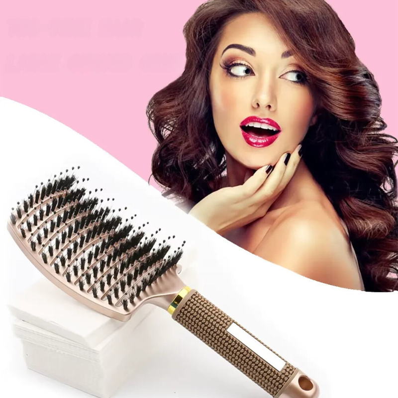 Grzebień CurlCare - Szczotka do Stylizacji i Masażu z Włosia i Nylonu