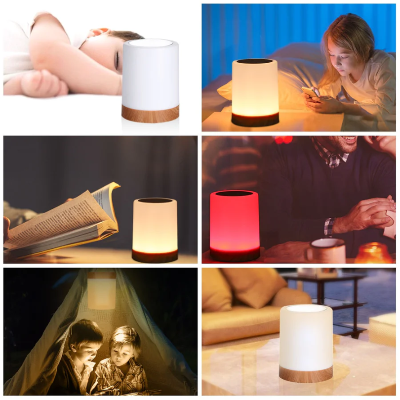 Nowoczesna lampka nocna z efektem świetlnym - LuxeTouch