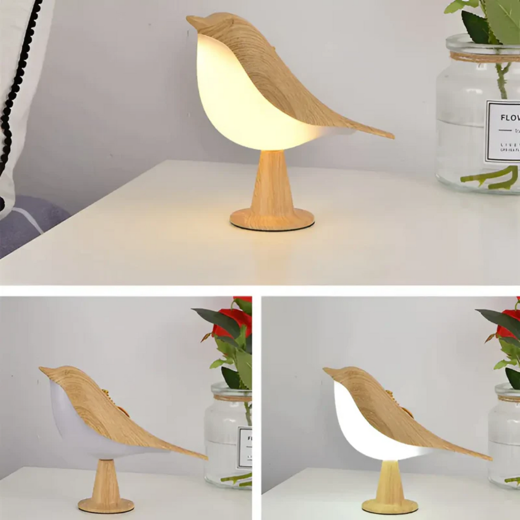 Elegancka lampka LED w formie ptaka z dotykowym sterowaniem i funkcją aromaterapii - FeatherGlow