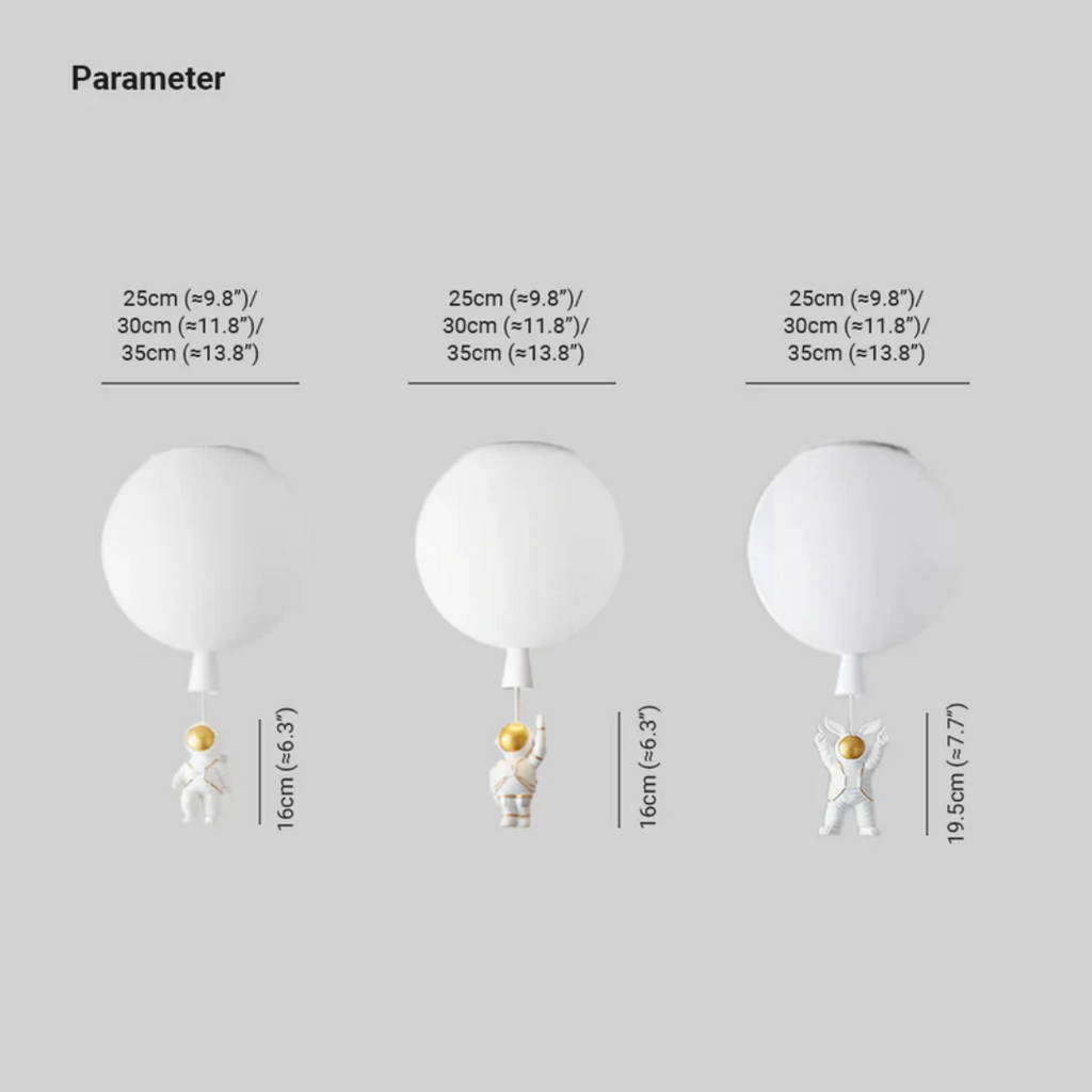Nowoczesna Lampa sufitowa LED Księżyc/Astronauta do pokoju dziecięcego - CosmoGlow
