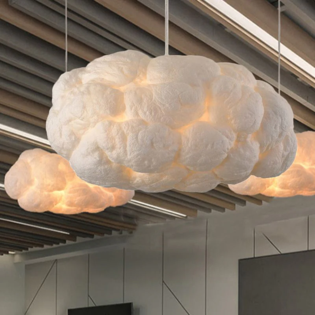Nimbus White PVC/Cotton Hanging LED Pendant Light