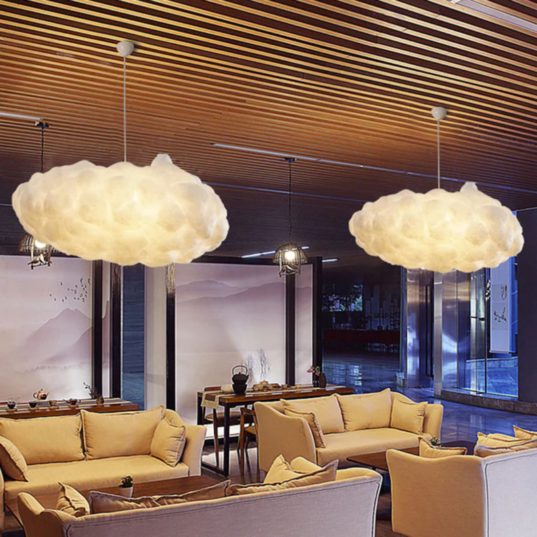 Nimbus White PVC/Cotton Hanging LED Pendant Light