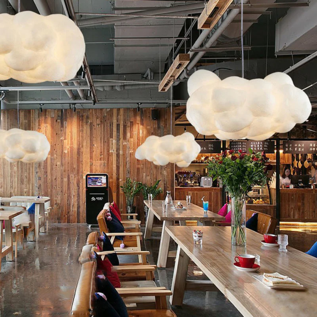 Nimbus White PVC/Cotton Hanging LED Pendant Light