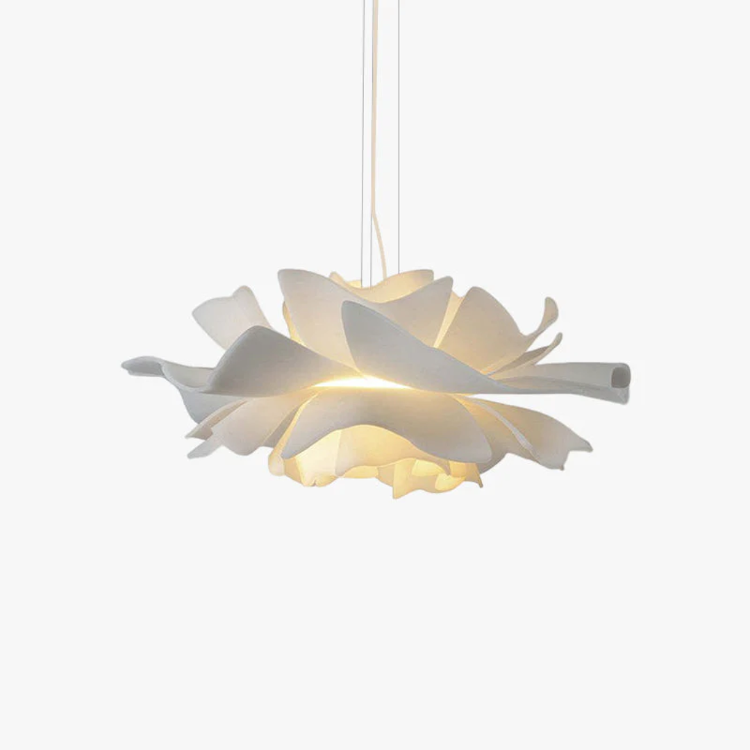 Metalowa Lampa Wisząca w Kwiatowy Wzór - Biała Sophia