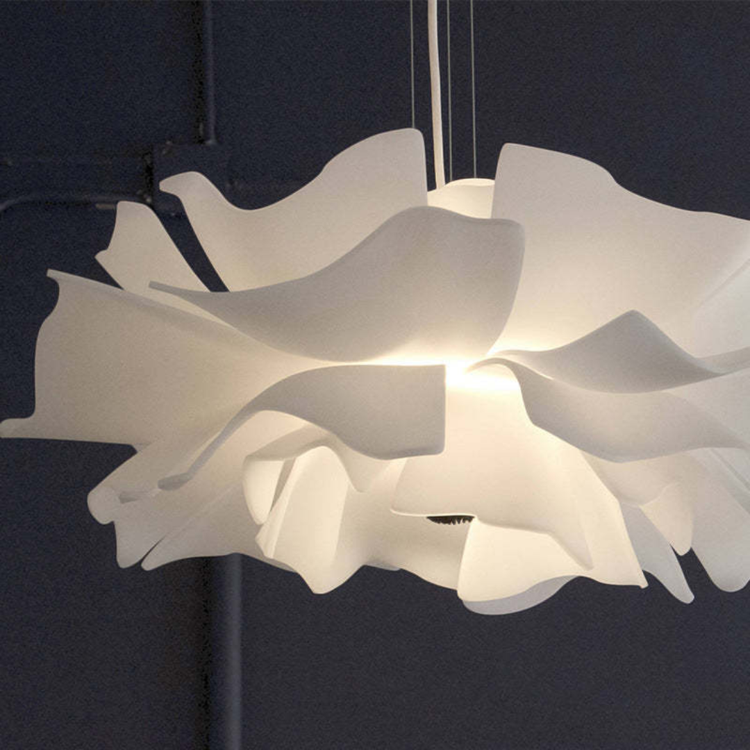 Metalowa Lampa Wisząca w Kwiatowy Wzór - Biała Sophia