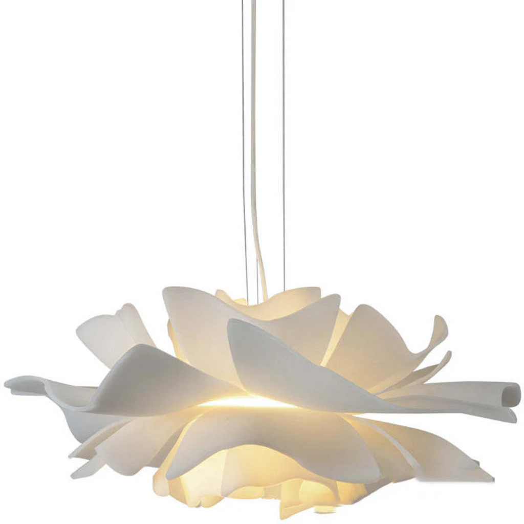 Metalowa Lampa Wisząca w Kwiatowy Wzór - Biała Sophia