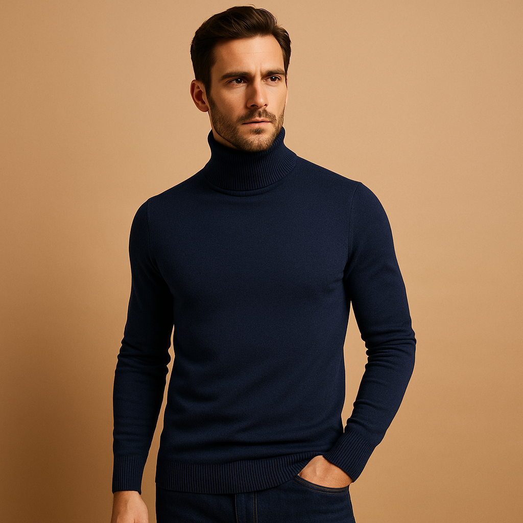 ZAVA – Męski Sweter z Kołnierzykiem