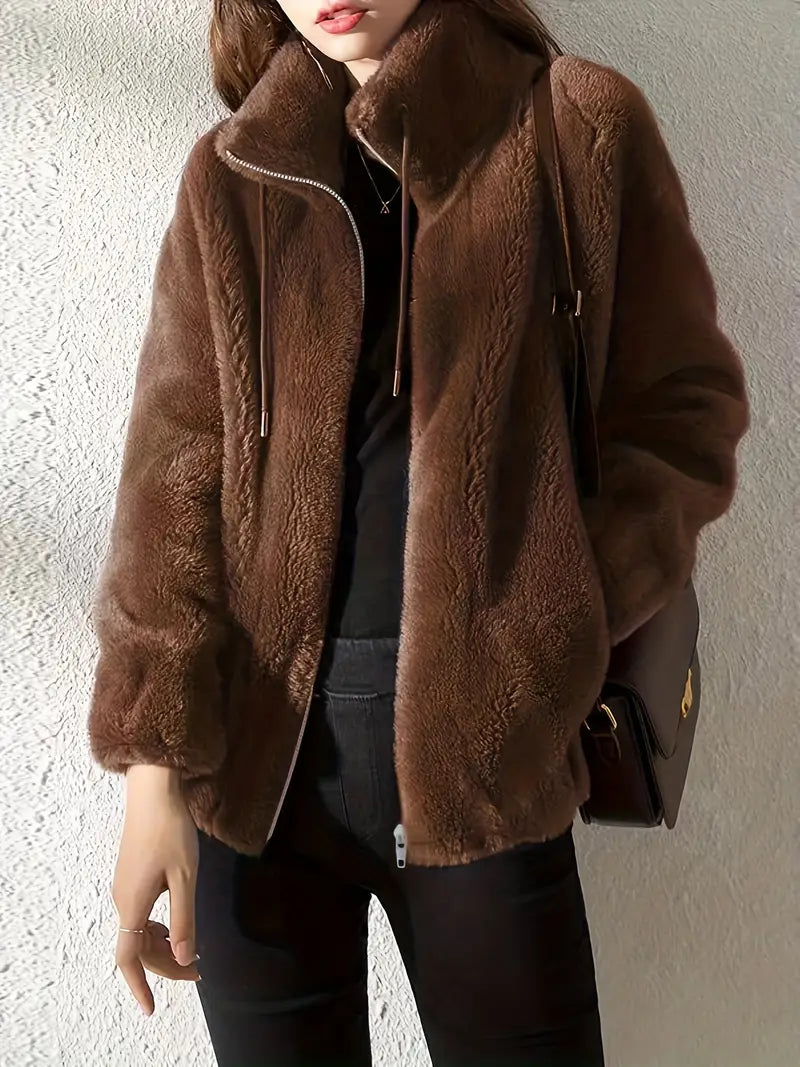Stylowy Ciepły Płaszcz Teddy dla Kobiet
