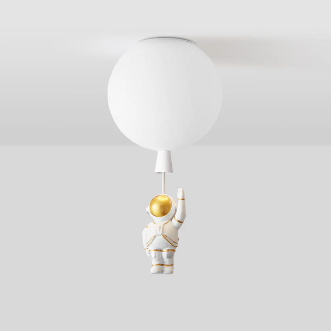Nowoczesna Lampa sufitowa LED Księżyc/Astronauta do pokoju dziecięcego - CosmoGlow