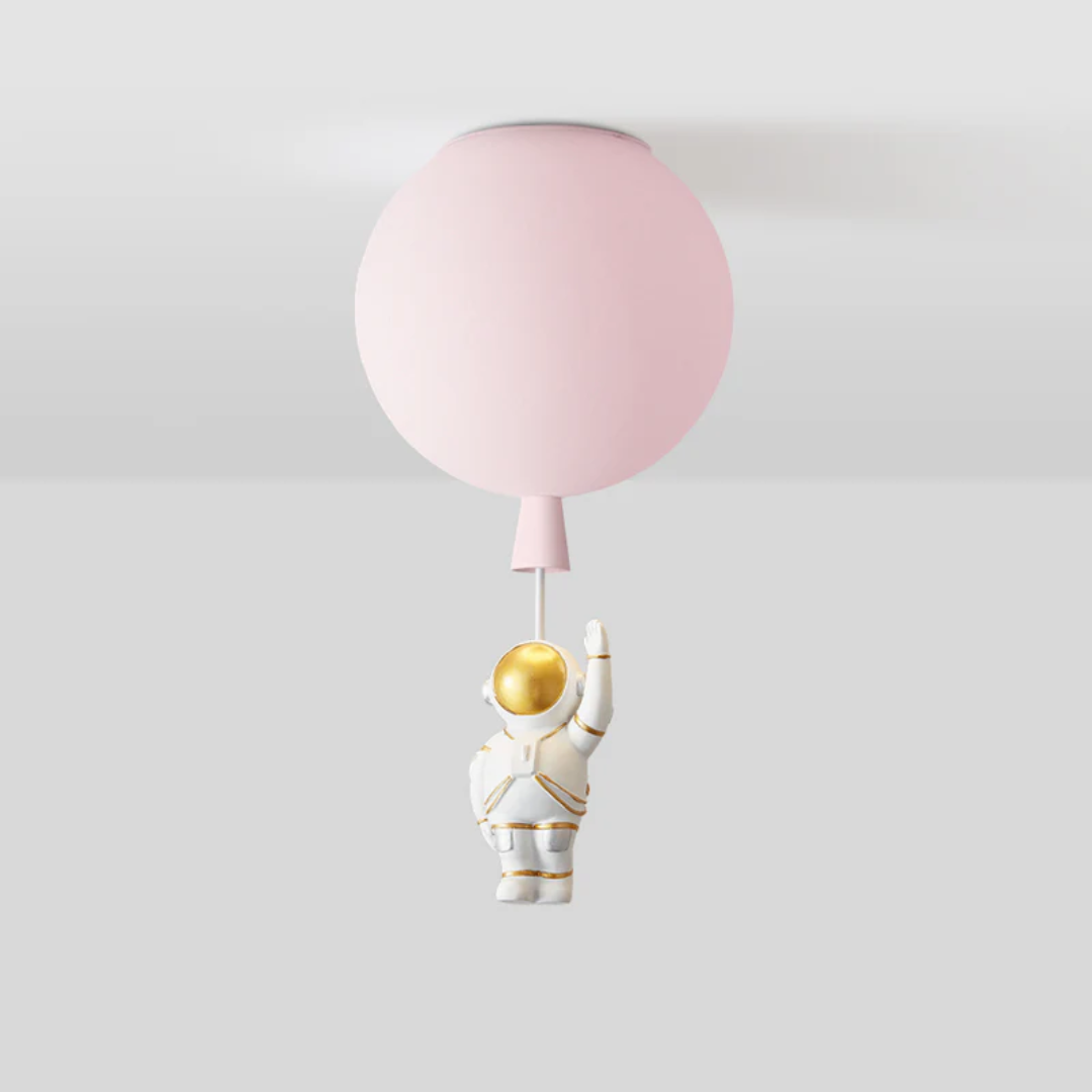 Nowoczesna Lampa sufitowa LED Księżyc/Astronauta do pokoju dziecięcego - CosmoGlow