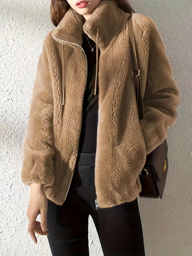 Stylowy Ciepły Płaszcz Teddy dla Kobiet
