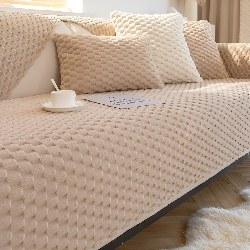 Elegancki welurowy pokrowiec na sofę – VeluLuxe