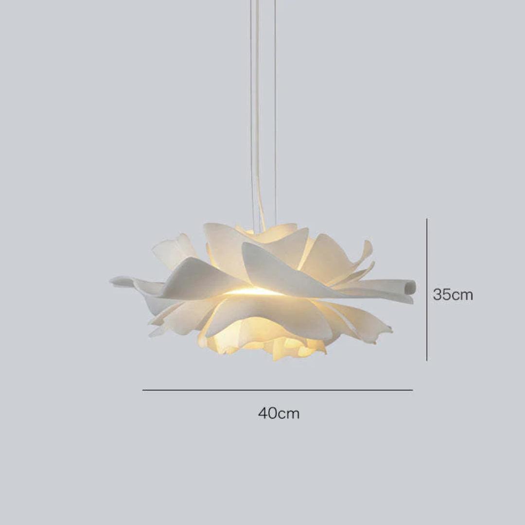 Metalowa Lampa Wisząca w Kwiatowy Wzór - Biała Sophia