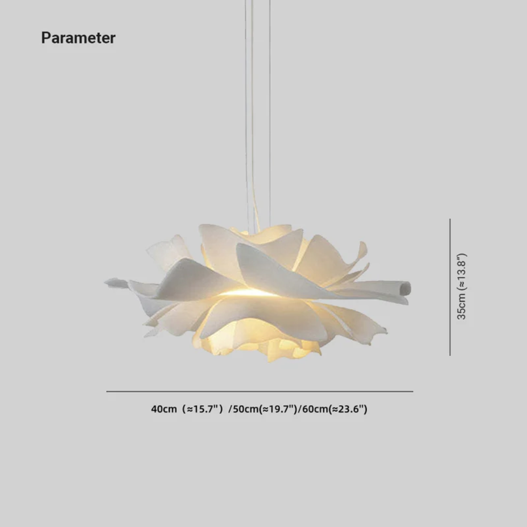 Metalowa Lampa Wisząca w Kwiatowy Wzór - Biała Sophia