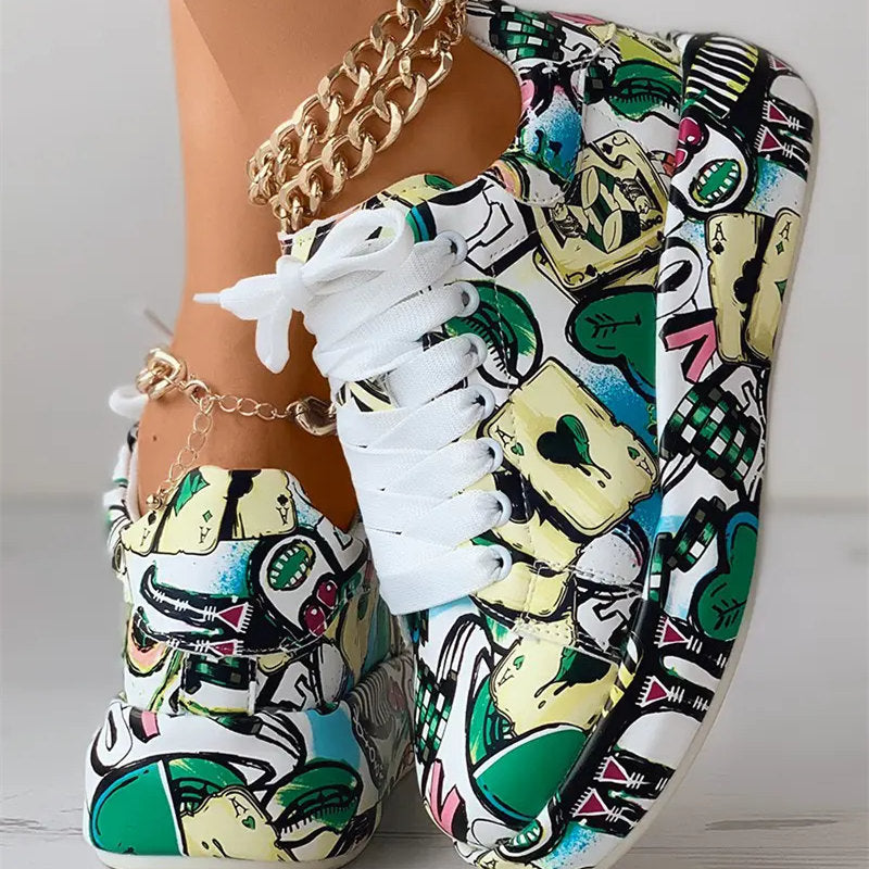 Mila | Kobiece Sneakersy w Stylu Graffiti