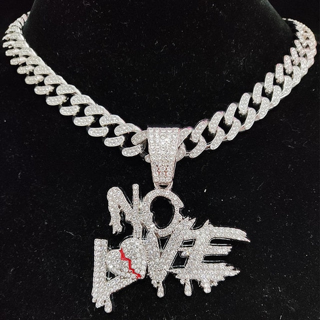 Sterling Mystique | Hip Hop Cuban Chain Necklace - NO LOVE