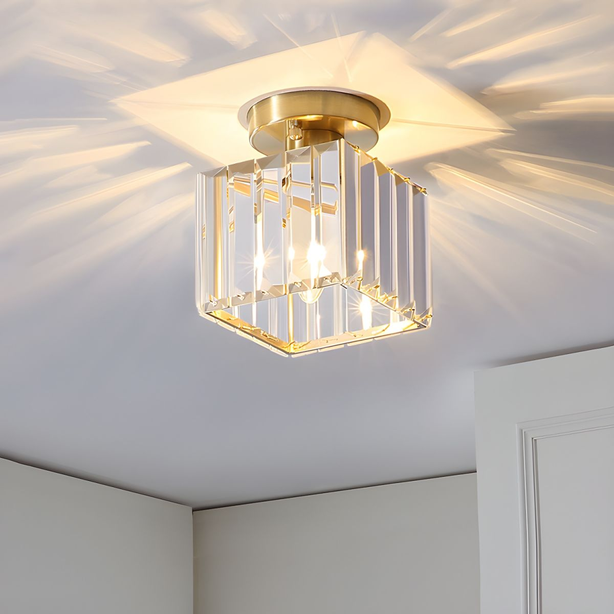 Nowoczesna sufitowa lampa kryształowa – CrystalGlow