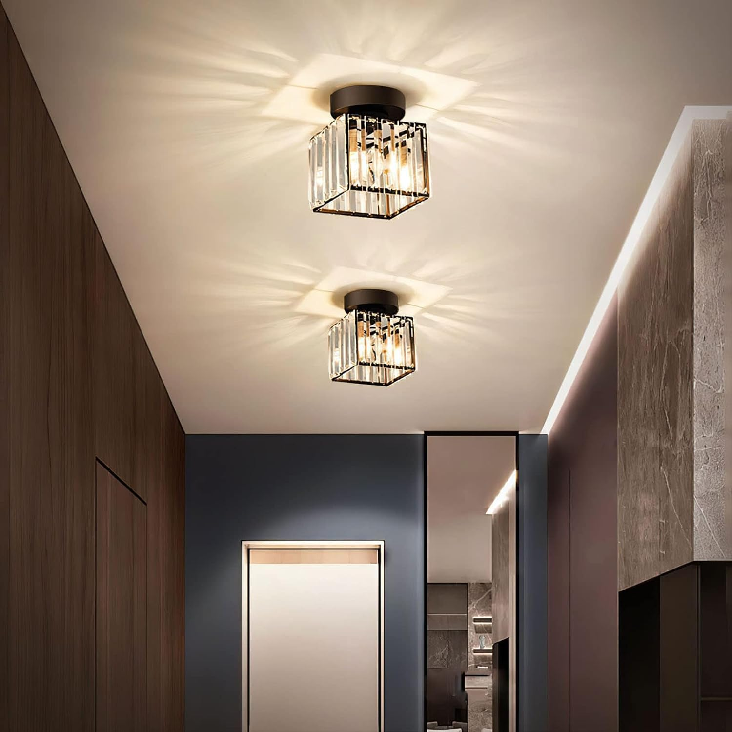 Nowoczesna sufitowa lampa kryształowa – CrystalGlow
