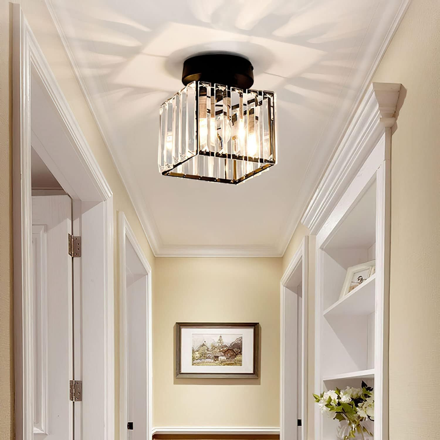Nowoczesna sufitowa lampa kryształowa – CrystalGlow