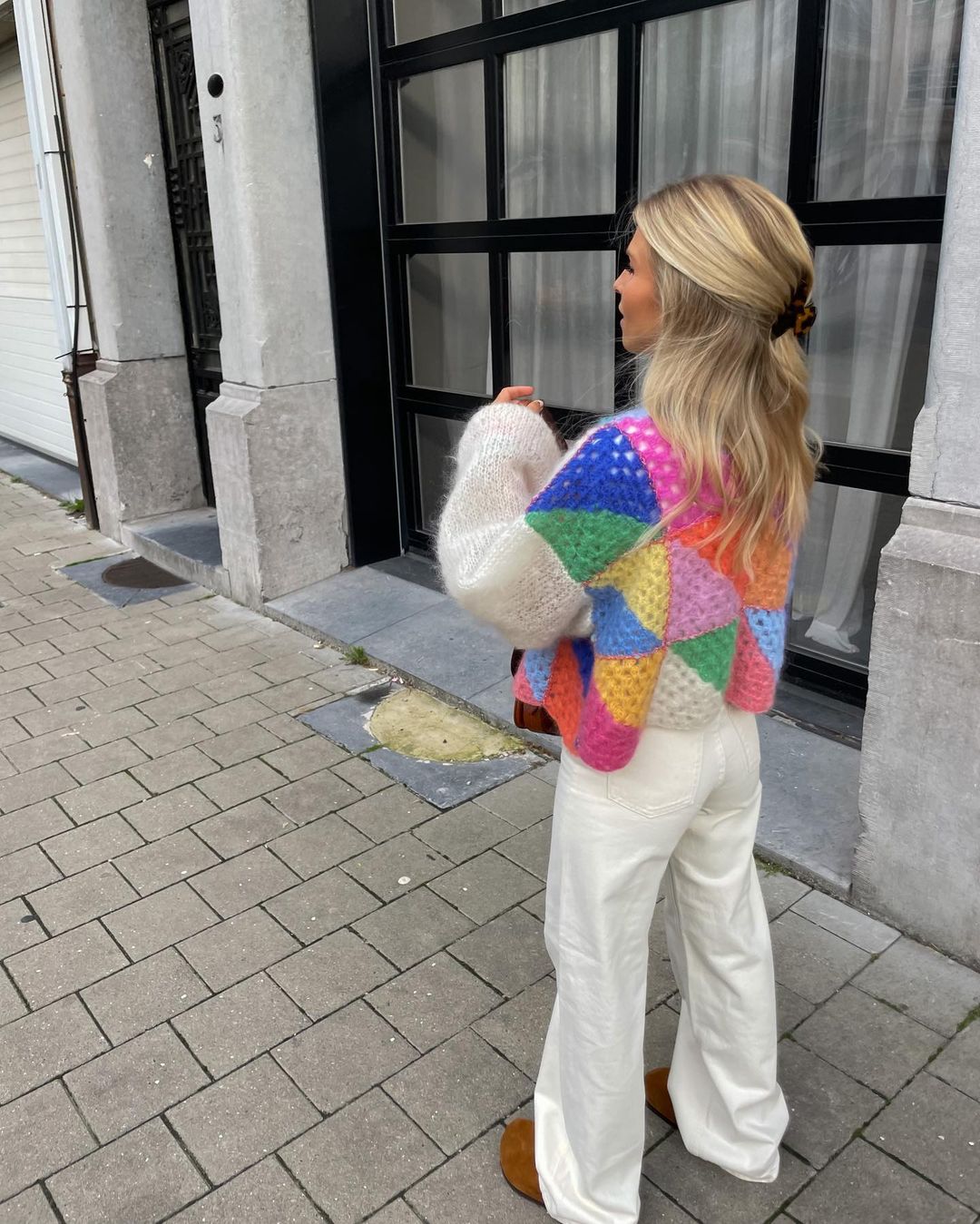 Lotte | Kardigan w kolorowy patchwork