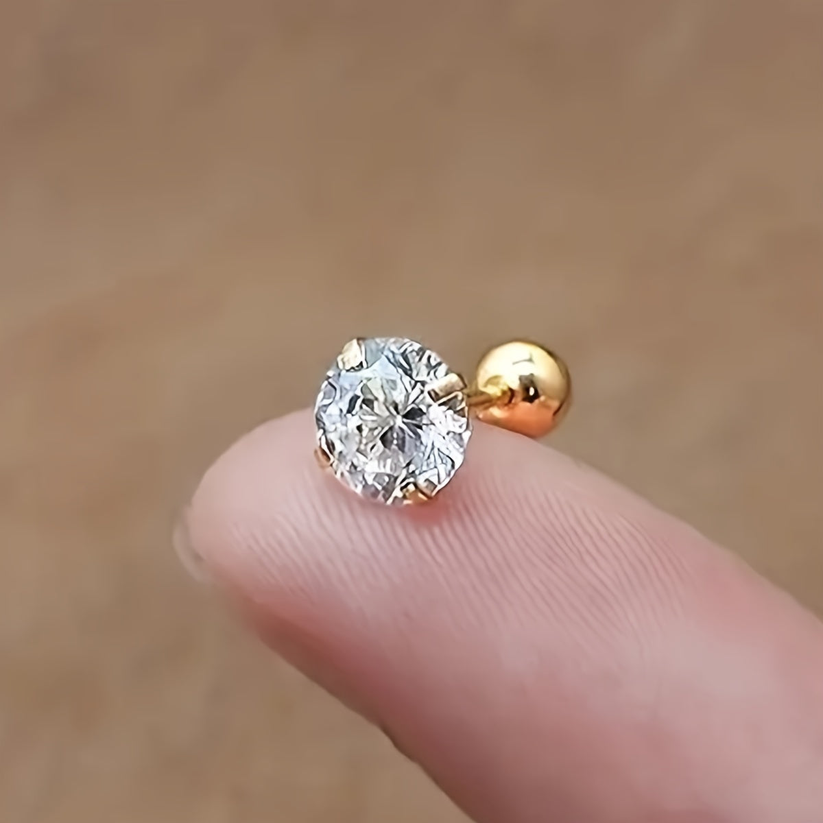 Eleganckie kolczyki z cyrkoniami ze stali tytanowej - Lumen