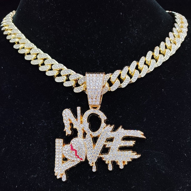 Sterling Mystique | Hip Hop Cuban Chain Necklace - NO LOVE