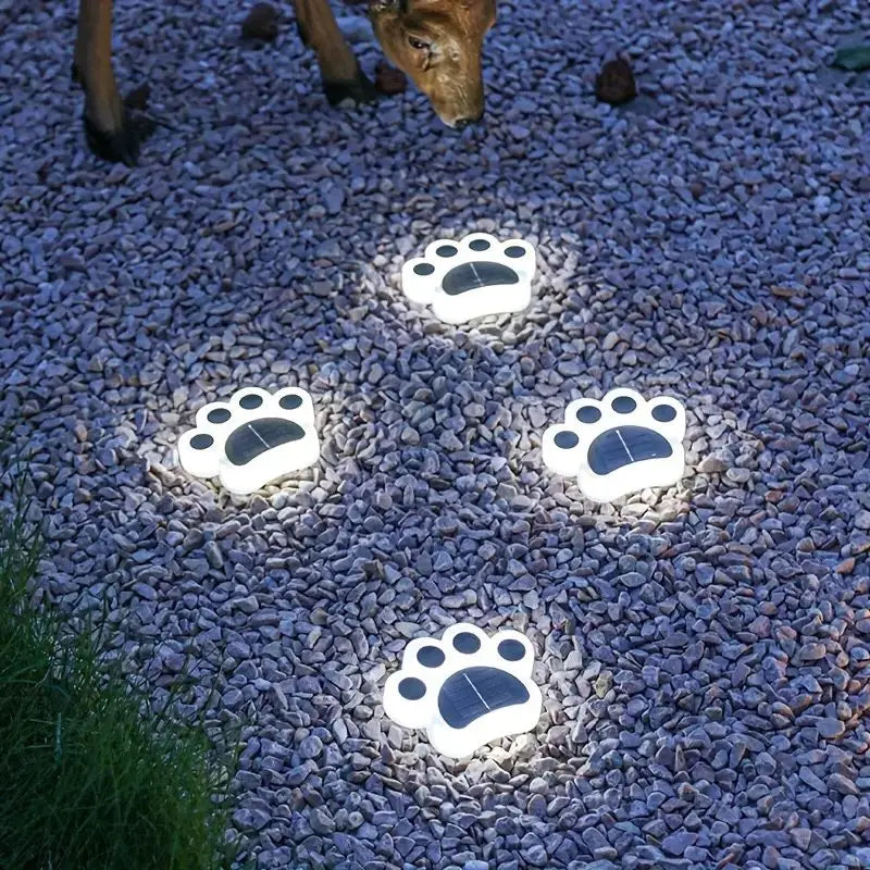Bezprzewodowe solarne lampy ogrodowe w kształcie psiej łapy – PawsGlow