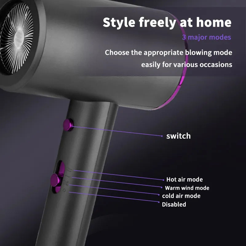 AirFlow Pro - Kompaktowa Suszarka do Włosów z Dyfuzorem i Nasadką Koncentrującą