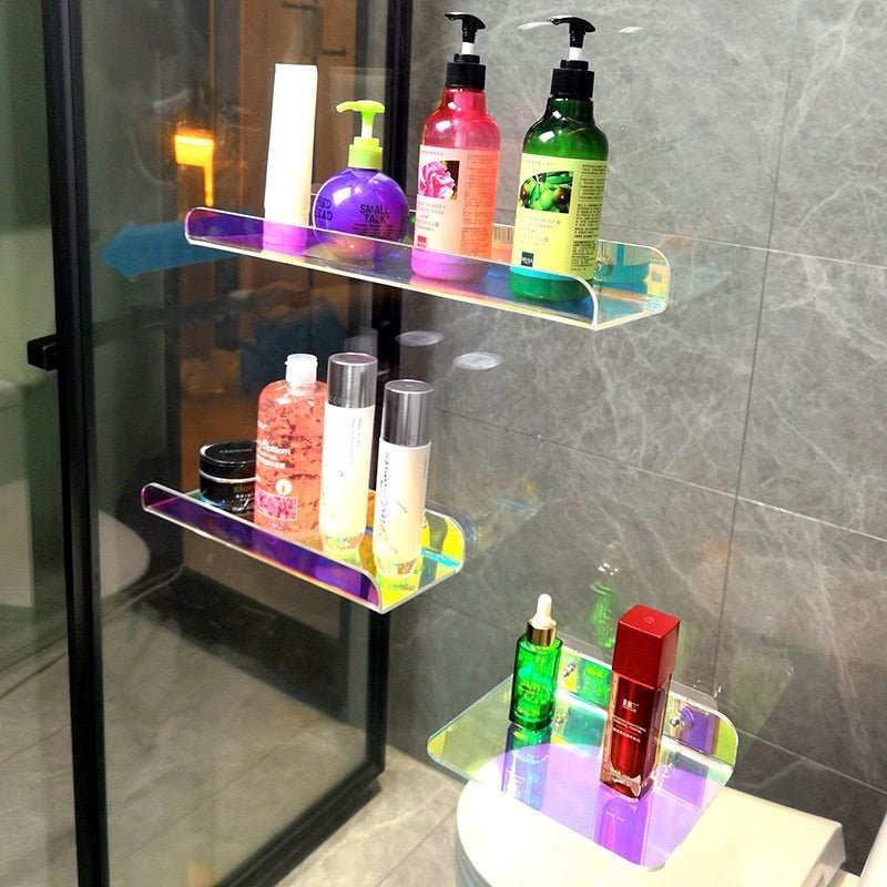 PrismShelf | Kolorowe Akrilowe Półki Wiszące do Przechowywania w Domu i Łazience