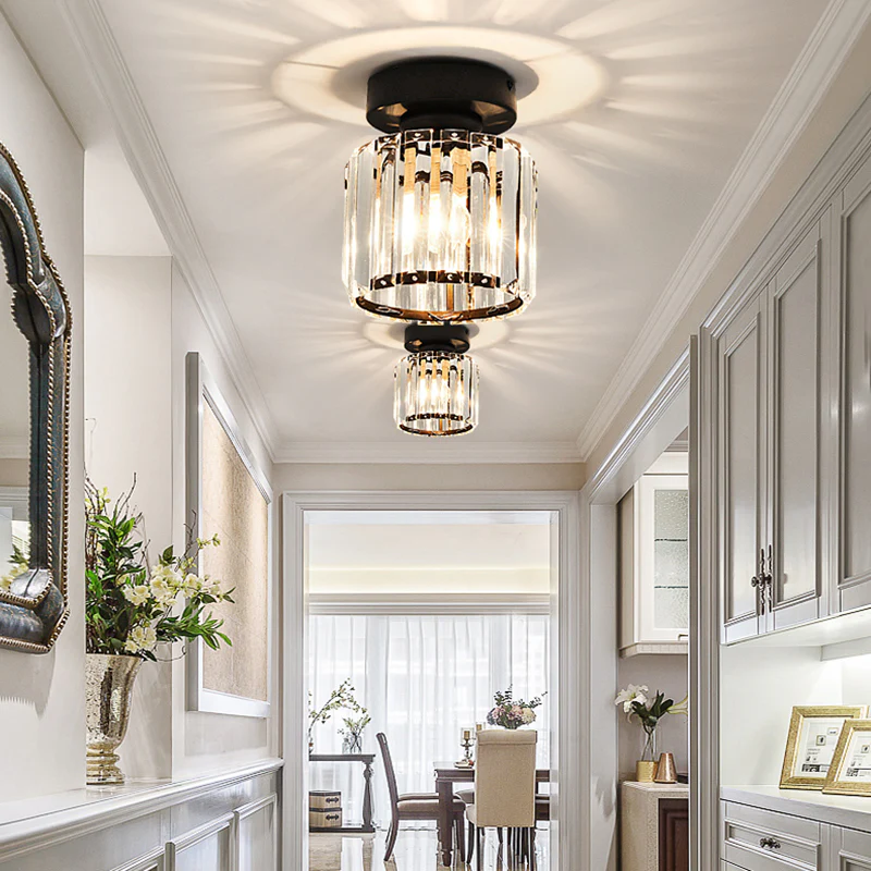 Nowoczesna sufitowa lampa kryształowa – CrystalGlow