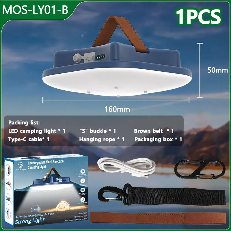 80W Słoneczna Lampa Kempingowa LED z Magnesem i Funkcją Zoom