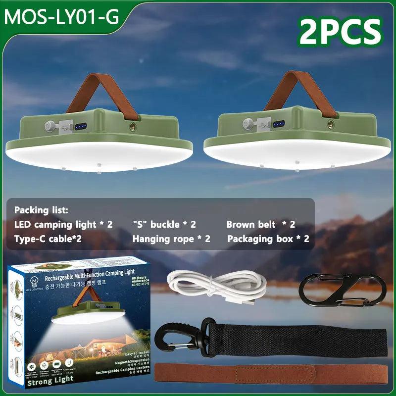 80W Słoneczna Lampa Kempingowa LED z Magnesem i Funkcją Zoom
