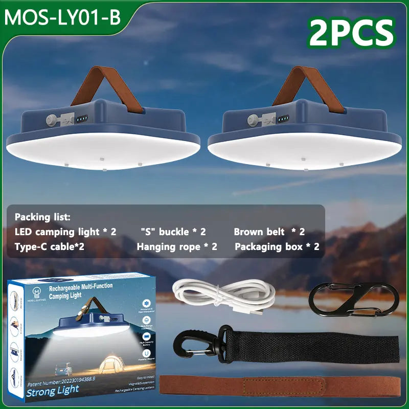 80W Słoneczna Lampa Kempingowa LED z Magnesem i Funkcją Zoom