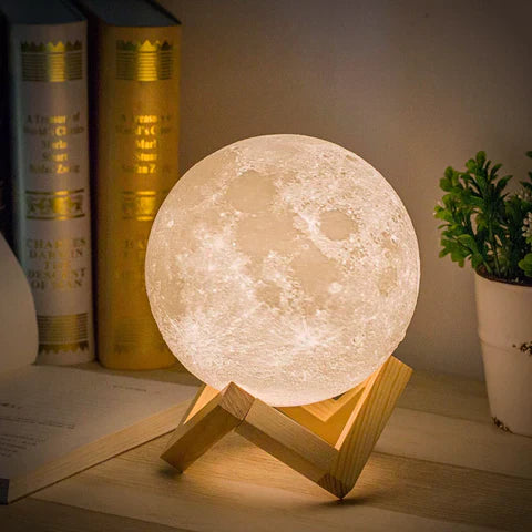 Lampa Księżycowa z Naturalną Podstawką i Intuicyjnym Sterowaniem