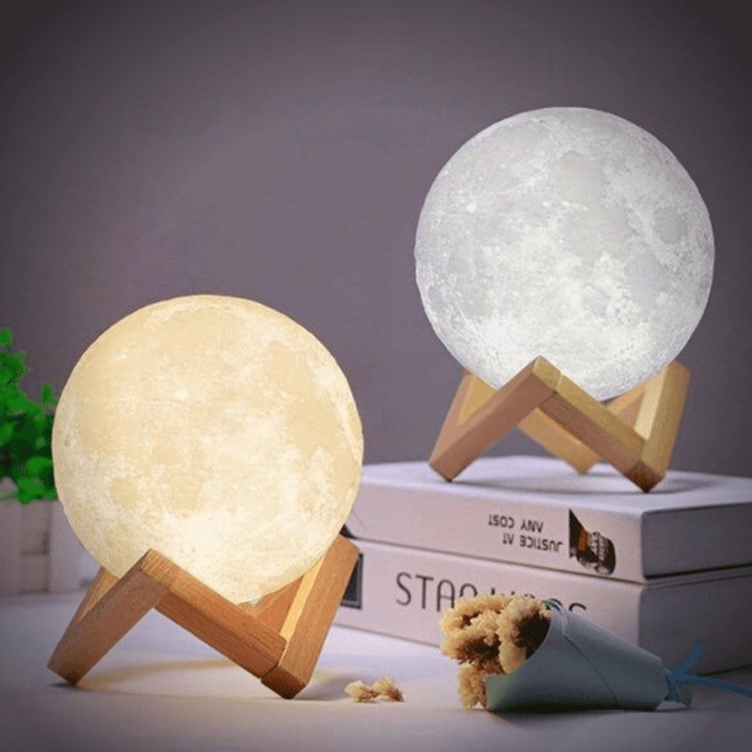 Lampa Księżycowa z Naturalną Podstawką i Intuicyjnym Sterowaniem
