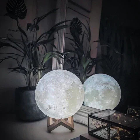 Lampa Księżycowa z Naturalną Podstawką i Intuicyjnym Sterowaniem