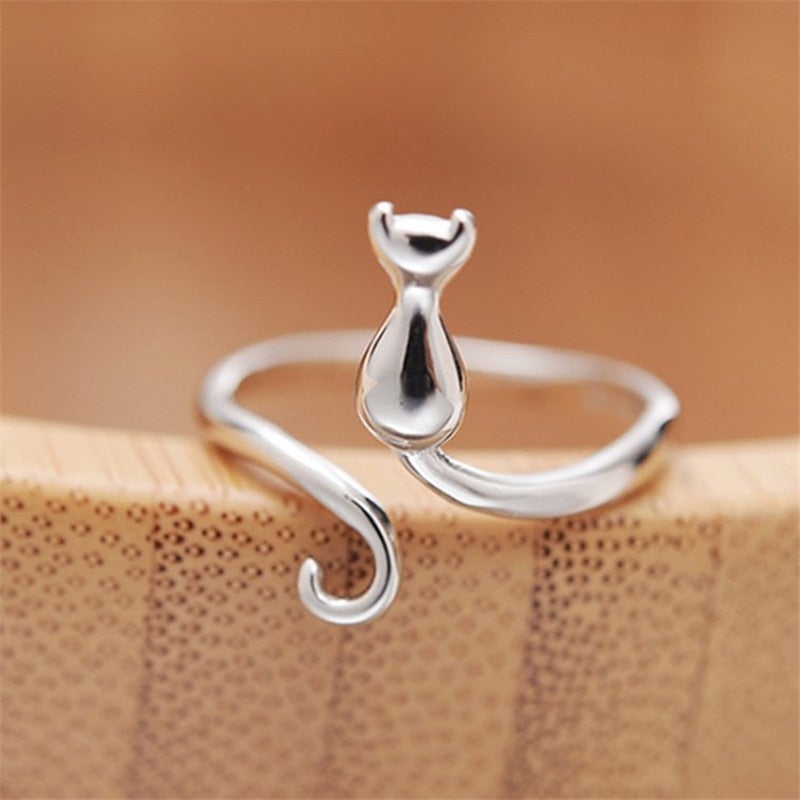 Midnight Cat Silver Ring | Pierścionek z Motywem Kota