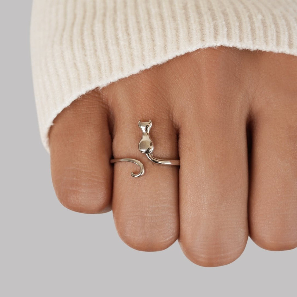 Midnight Cat Silver Ring | Pierścionek z Motywem Kota