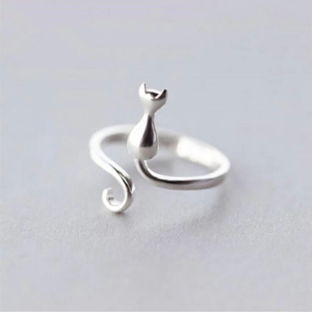 Midnight Cat Silver Ring | Pierścionek z Motywem Kota
