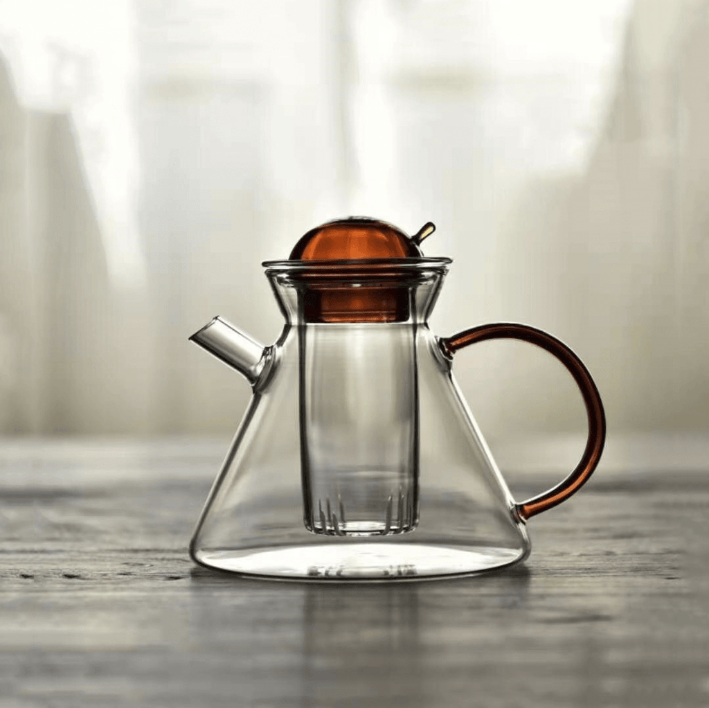 ClearBrew | Elegancki zestaw szklanych dzbanków i filiżanek odpornych na ciepło - doskonały do parzenia herbaty luzem z minimalistycznym stylem