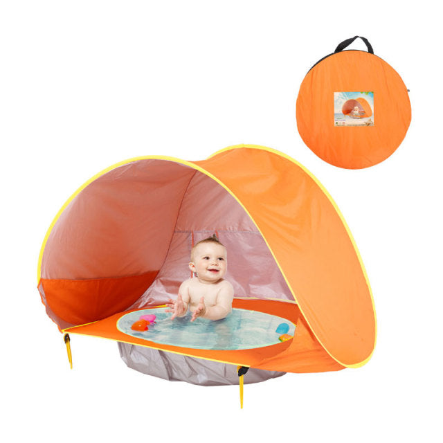 Namiot dziecięcy z UV ochroną i mini basenem – SunShell