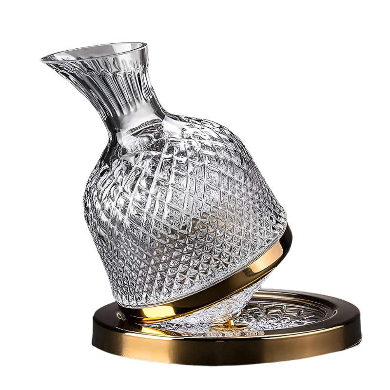 Elegancka Kryształowa Karafka Obrotowa