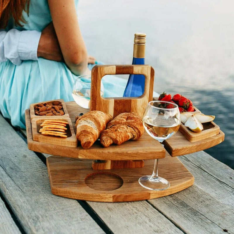 Stylowa drewniana taca na wino – Idealna na każdą okazję