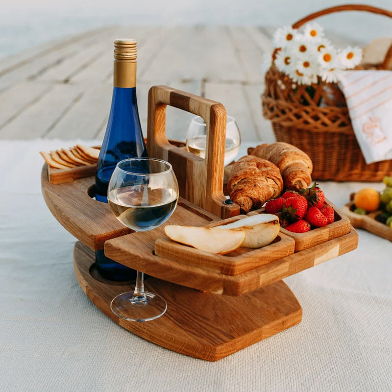 Stylowa drewniana taca na wino – Idealna na każdą okazję